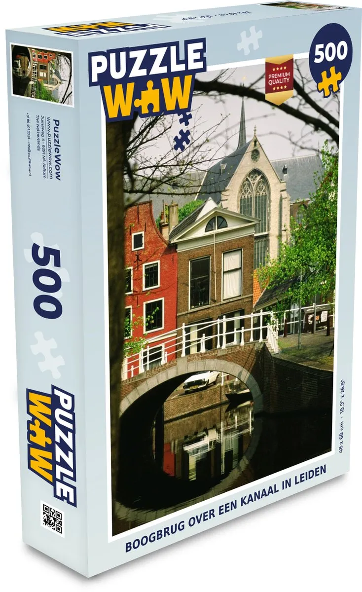 PuzzleWow Brug Leiden Legpuzzel 500 Stuks - Multicolor