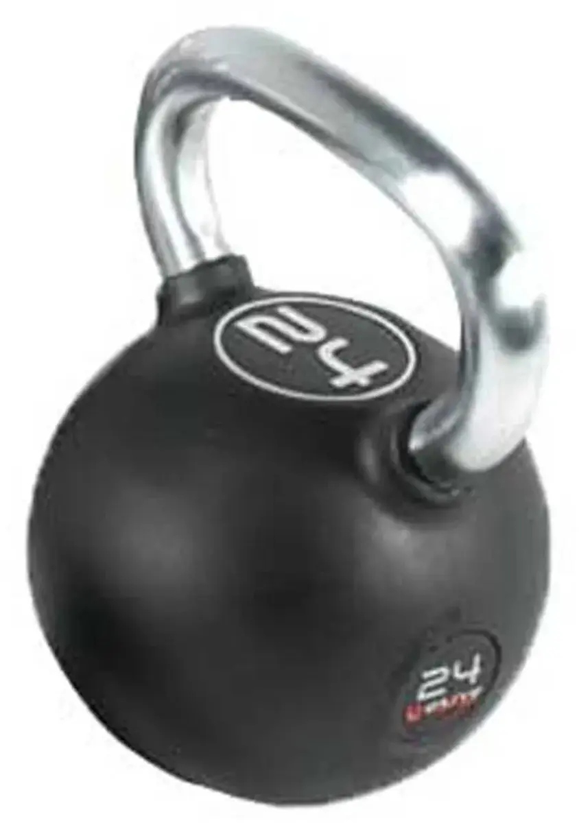 Olive Rubber Kettlebell 24kg - Zwart - afbeelding 2 van 2