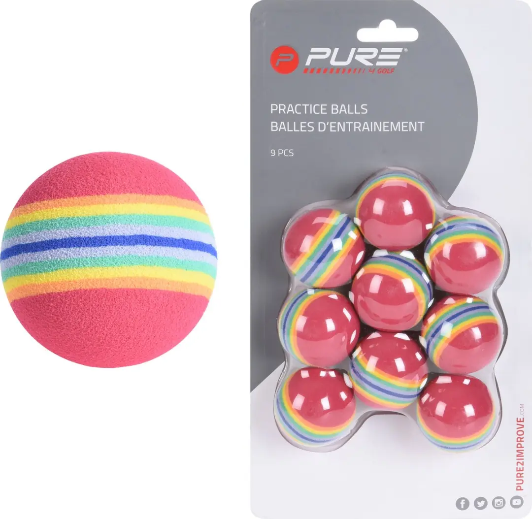 Pure4Golf Practice Foam Balls 9 stuks