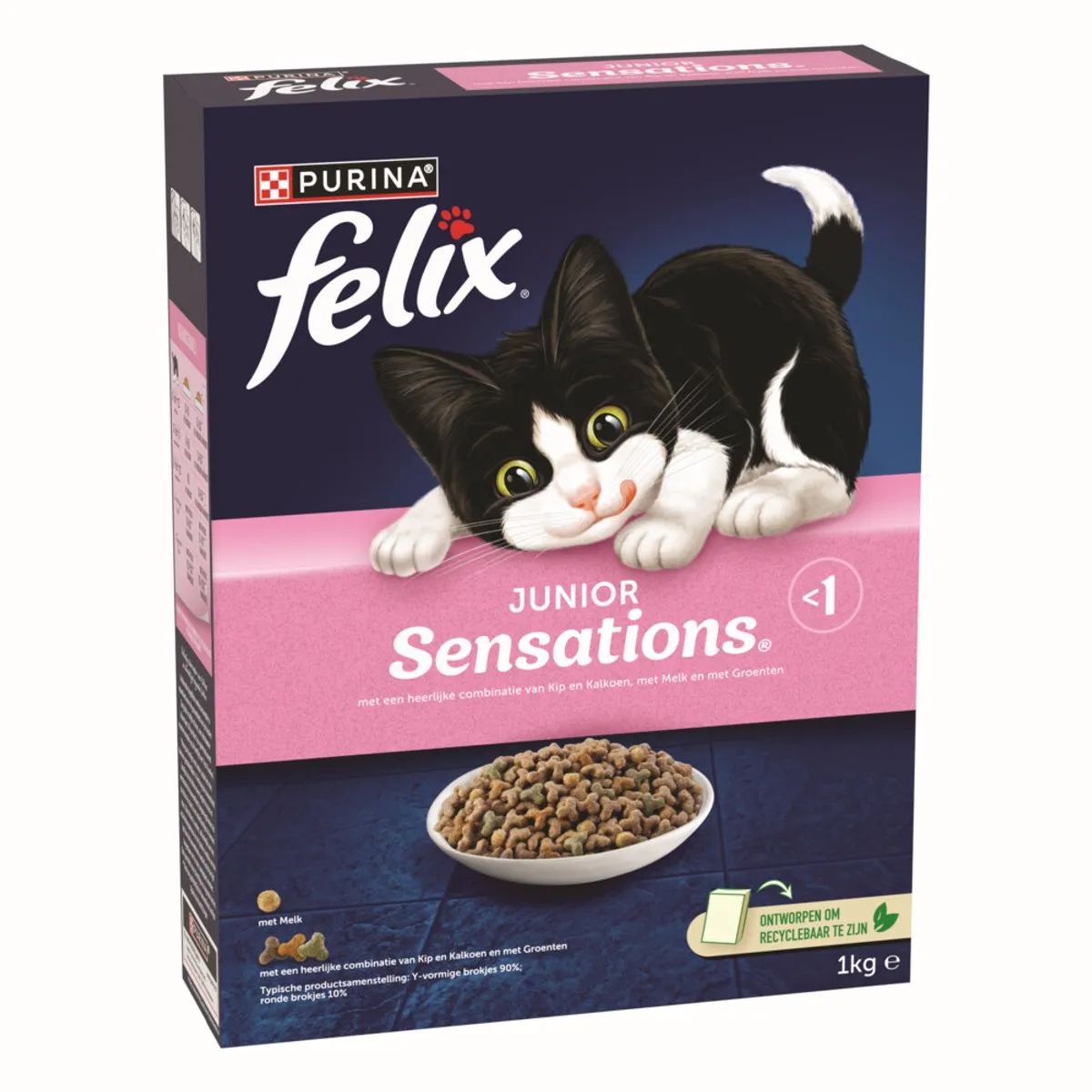 Felix Droog Kattenvoer Junior Sensations 1kg