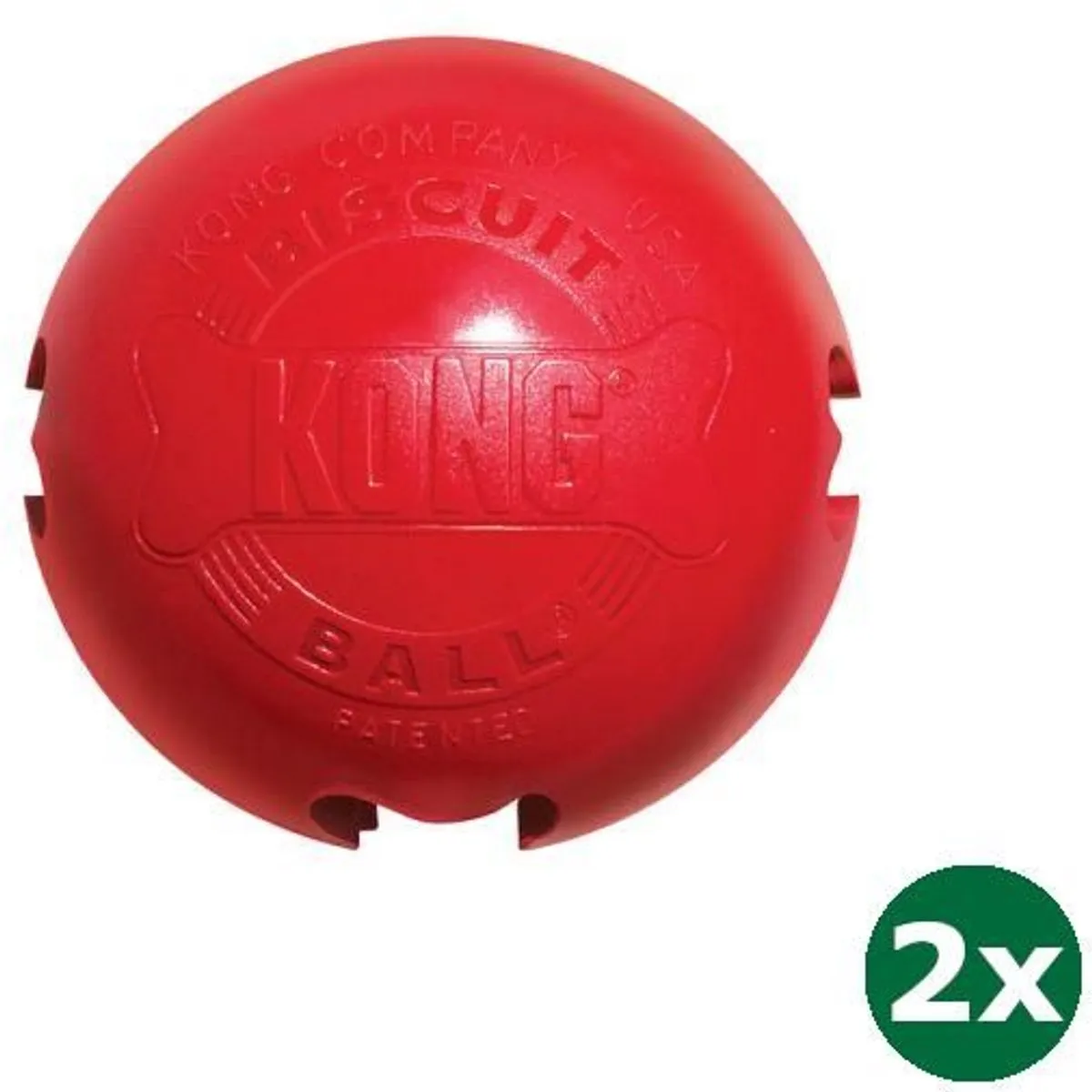 KONG Biscuit Ball 2 Stuks - 9,5x9,5x9,5cm Rood