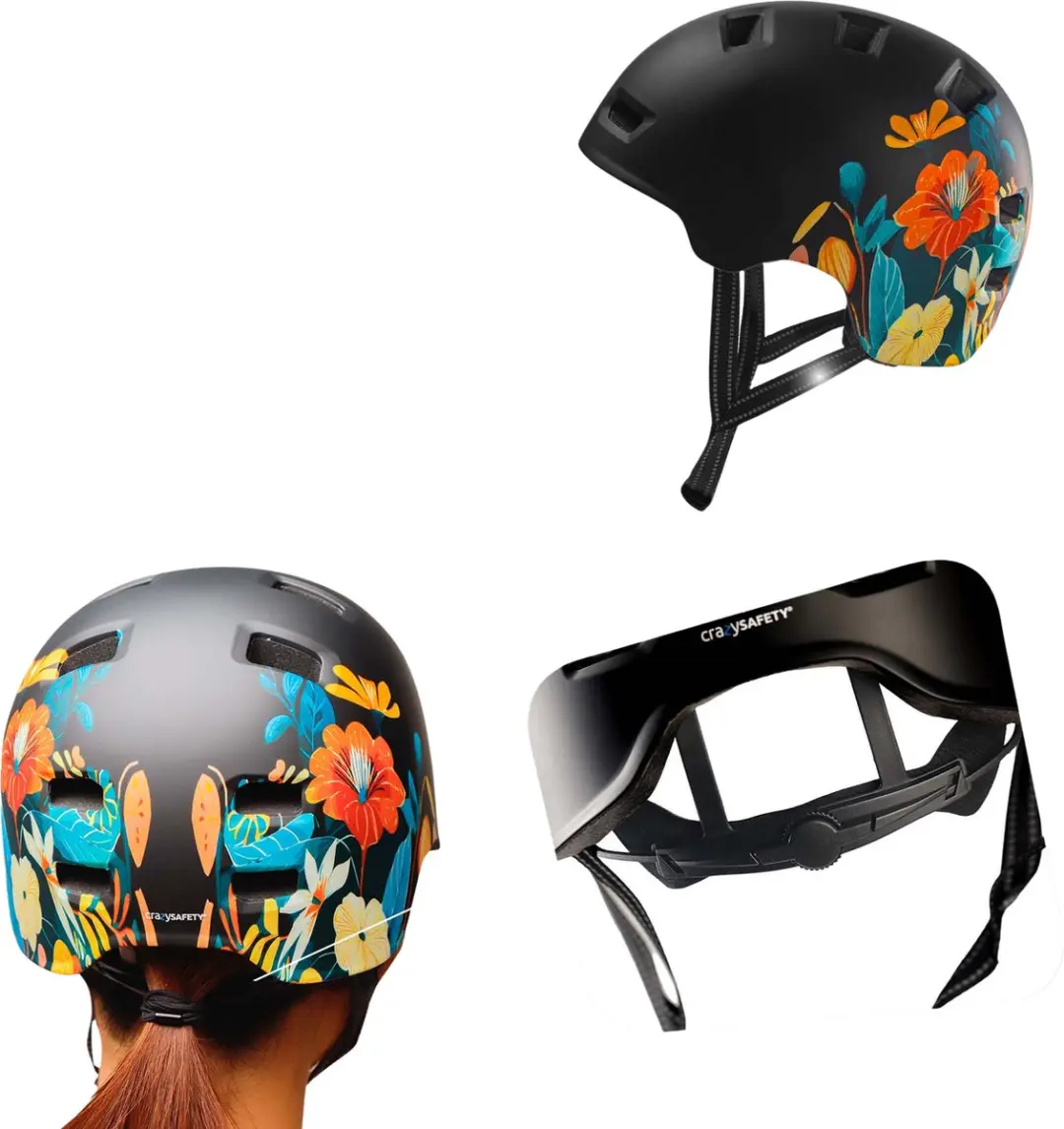 Crazy Safety Rampage Flower Skater- en fietshelm M - afbeelding 3 van 6