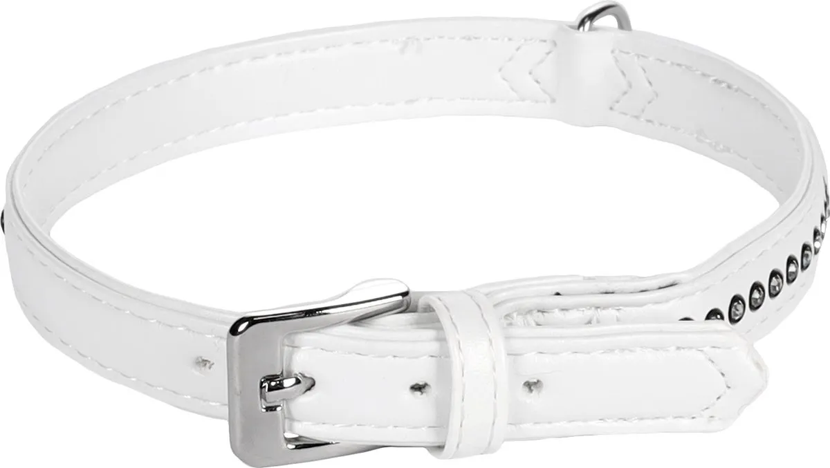 Flamingo Halsband Monte Carlo Wit L 33-37cm