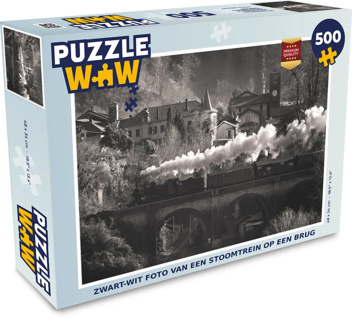 PuzzleWow Legpuzzel Stoomtrein Brug 500 Stuks