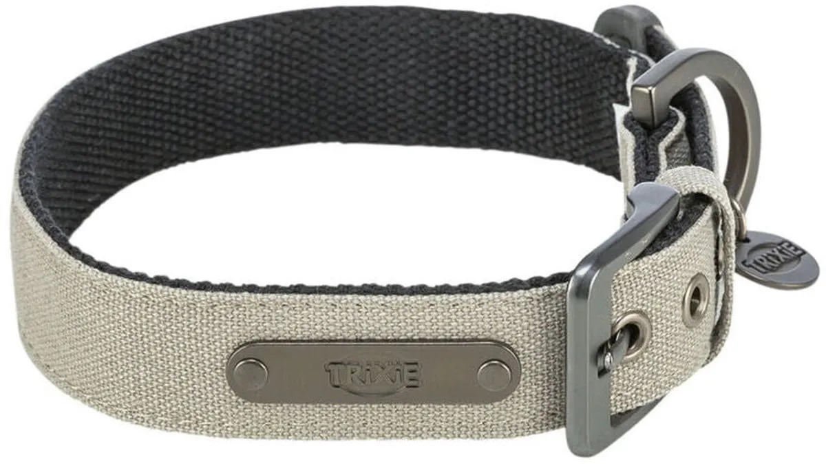 Trixie Halsband CityStyle Extra Breed - Lichtgrijs 50-57x3.5cm - afbeelding 2 van 3