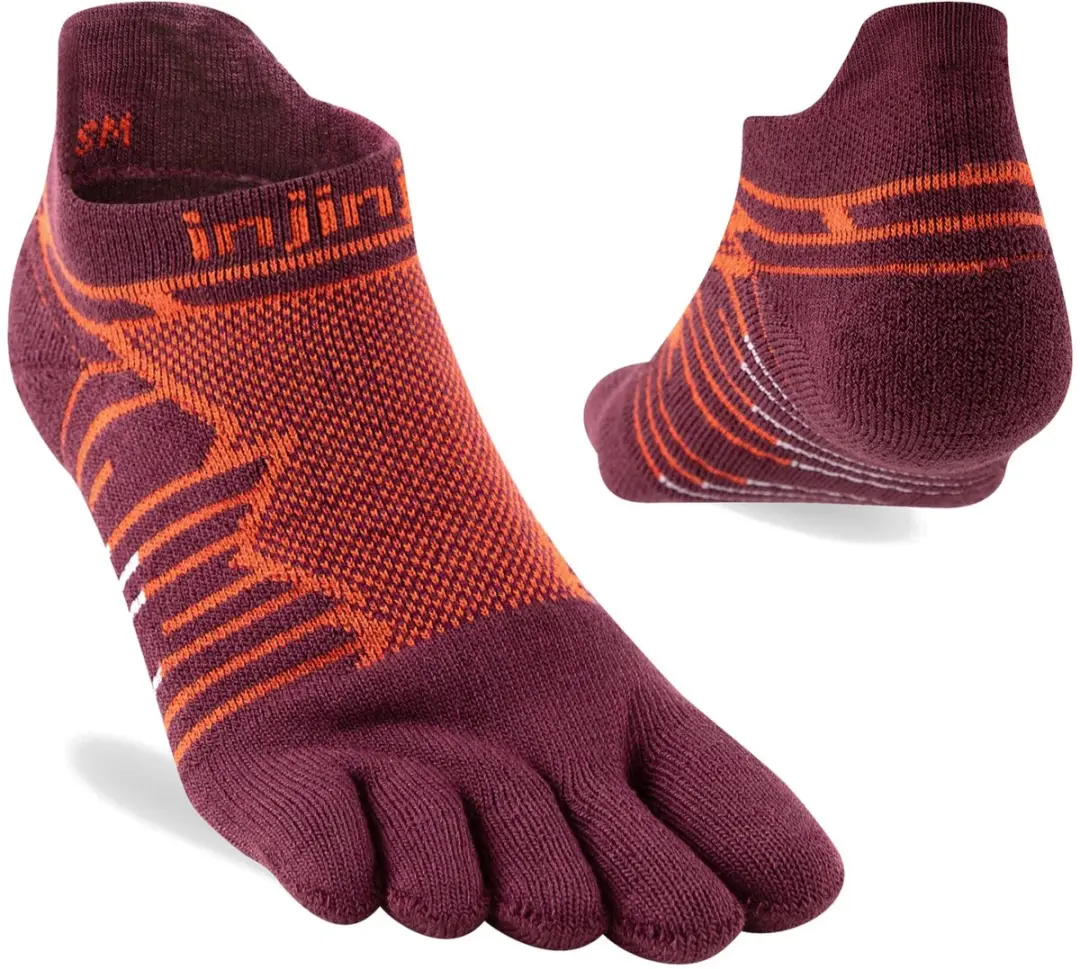 Injinji Ultra Run No-show Sokken Bordeauxrood 37-40 - afbeelding 4 van 6