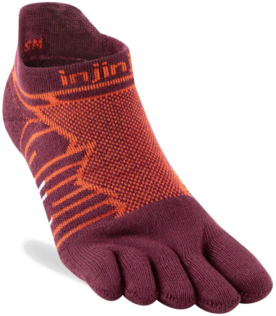 Injinji Ultra Run No-show Sokken Bordeauxrood 37-40 - afbeelding 5 van 6