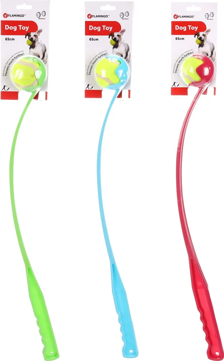 Flamingo Shooter Tennisbal Hondenspeelgoed - Groen/Blauw/Rood
