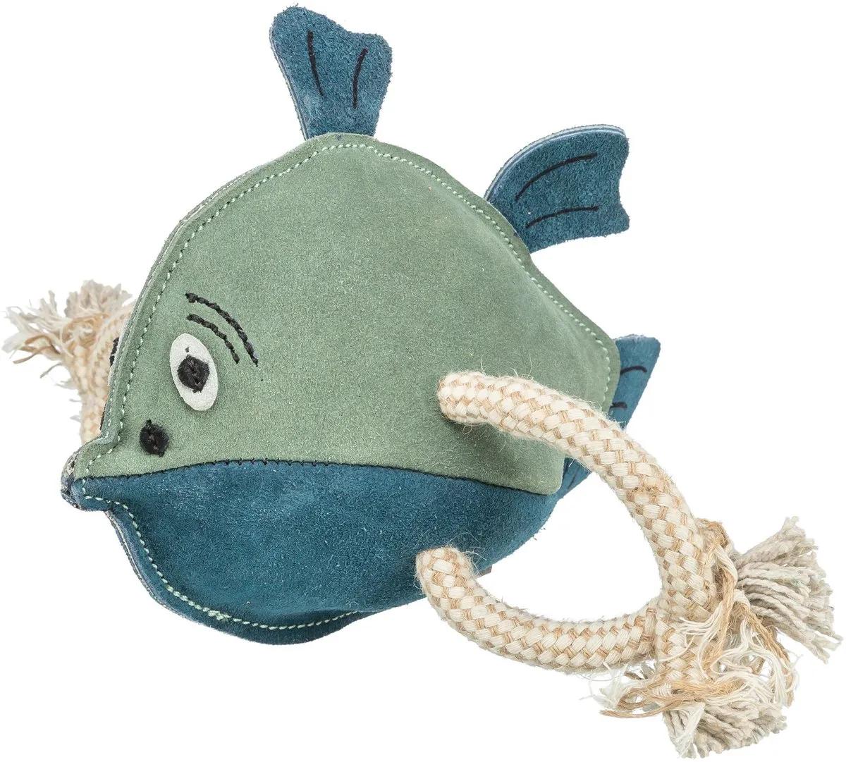 Trixie Vis Leer met Touw 28cm
