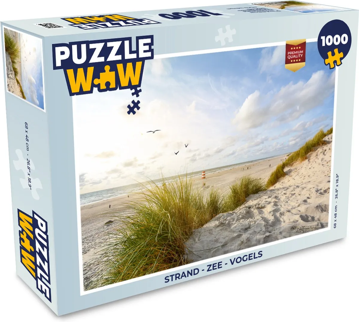 PuzzleWow Strand Zee Vogels Legpuzzel 1000 Stuks