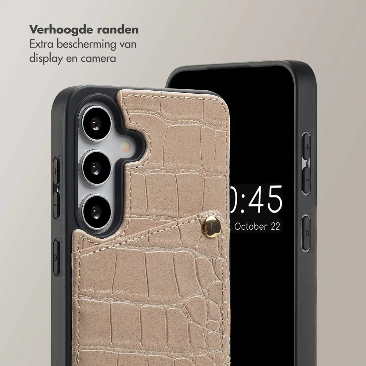 Selencia Croco Backcover Hoesje S24/S25 - Beige