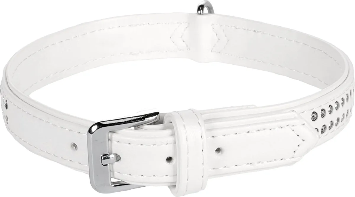 Flamingo Hond Halsband Monte Carlo Gevoerd Wit XL 41-44cm