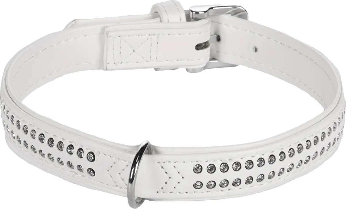 Flamingo Hond Halsband Monte Carlo Gevoerd Wit XL 41-44cm - afbeelding 2 van 3
