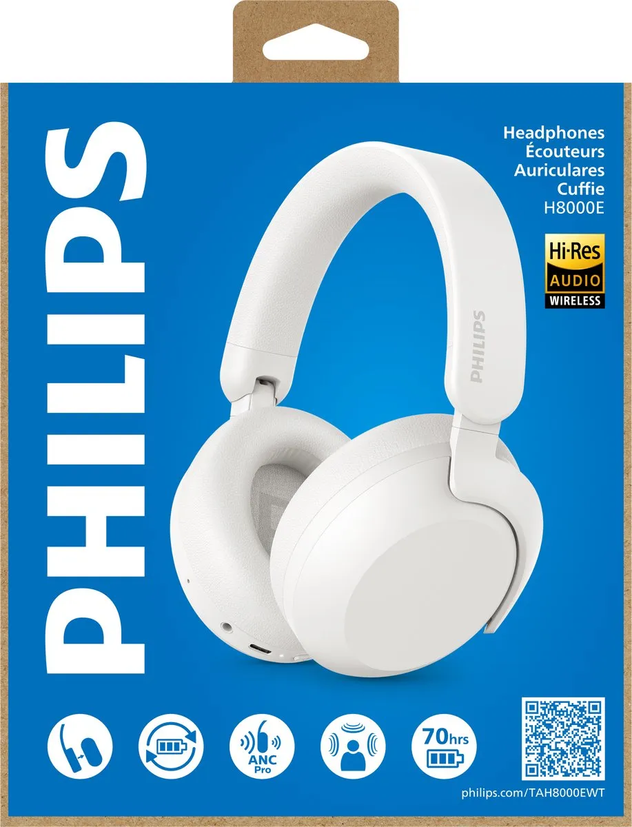 Philips TAH8000EWT Draadloze Hoofdtelefoon - Wit - afbeelding 6 van 6