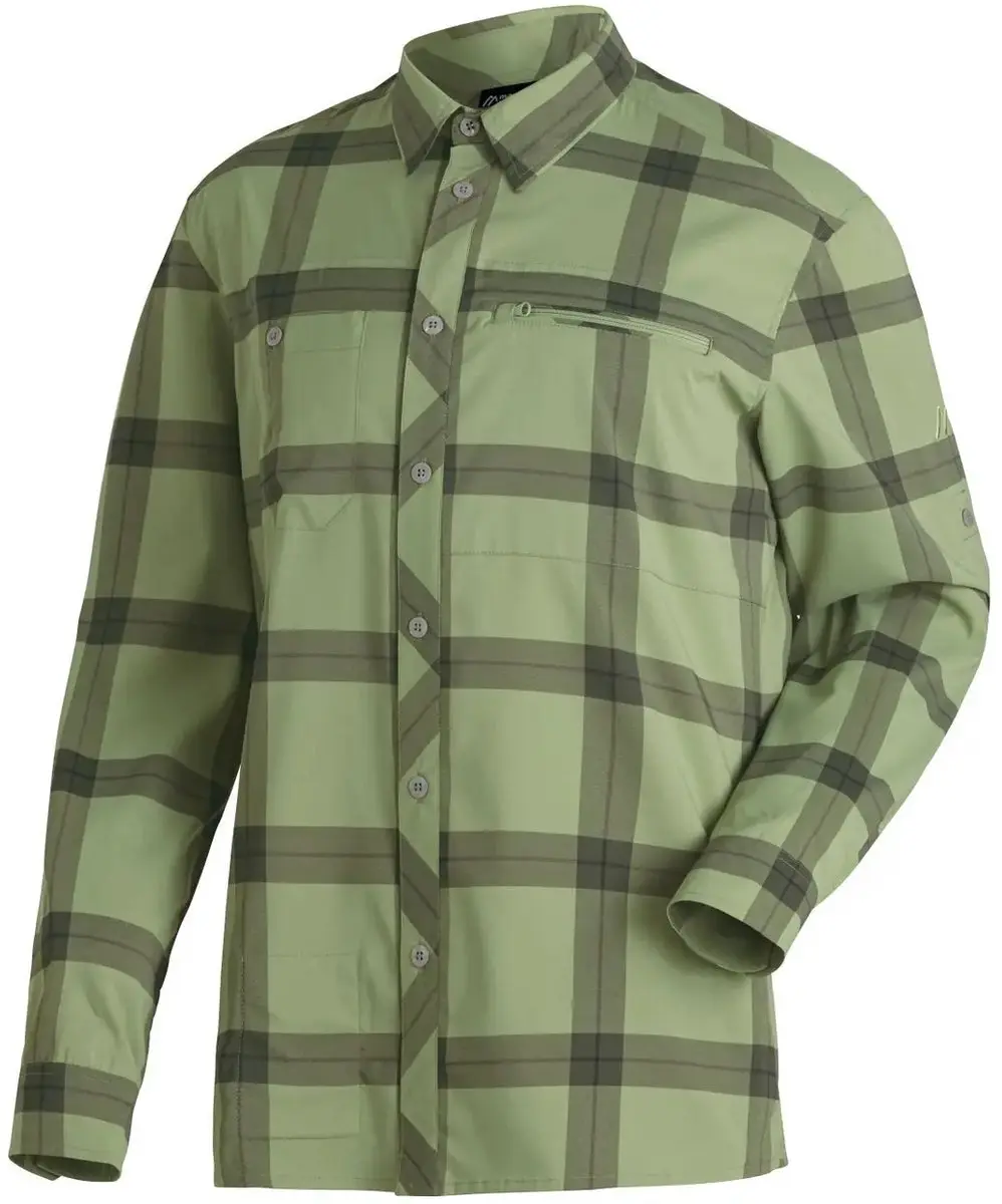 Maier Sports Kasen shirt lange mouwen groene cheque