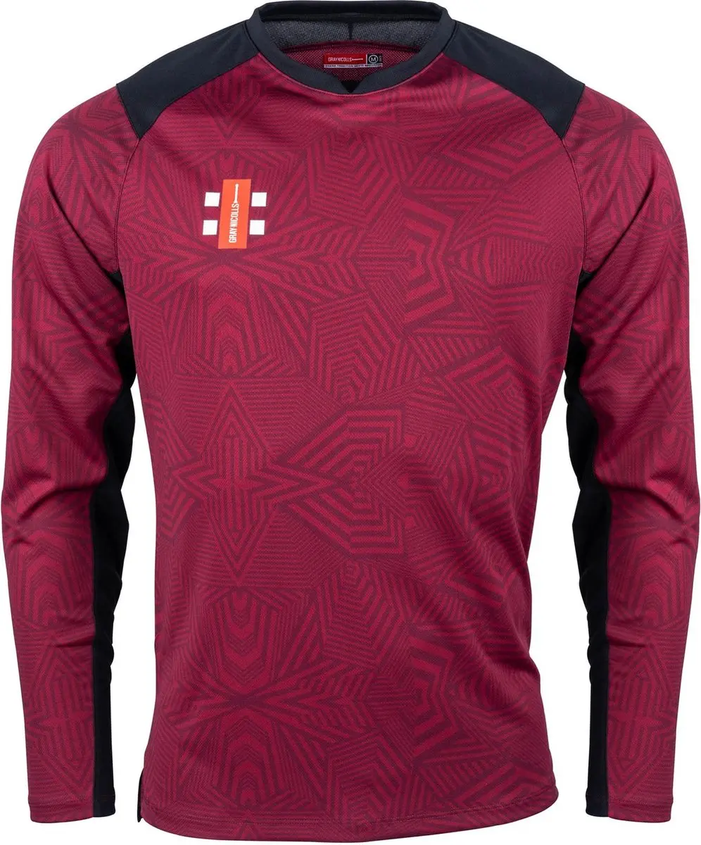 Gray-Nicolls Cricket SHIRT PRO T20 L/S MR/BK 7-8 7