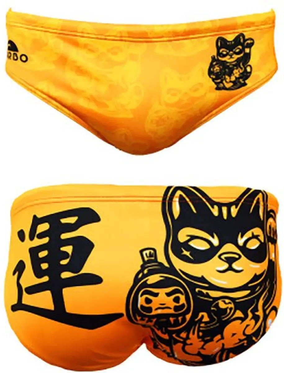 Turbo Lucky Cat Zwemslip Geel,Oranje L Man