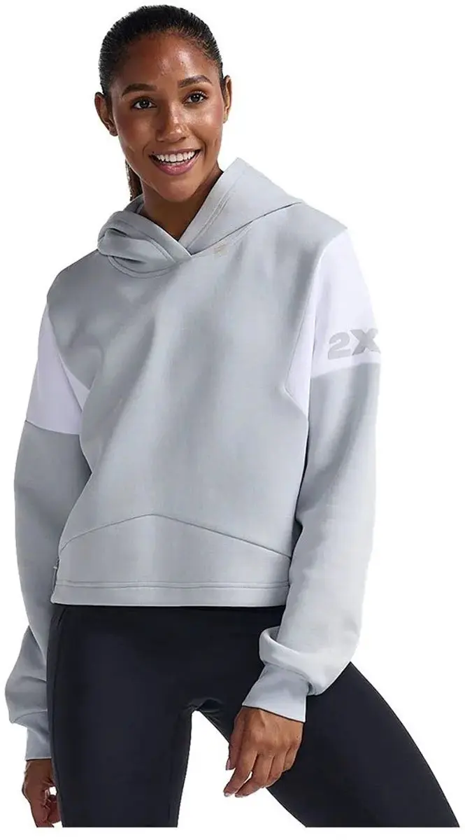 2xu Form Spliced Crop Hoodie Grijs M Vrouw