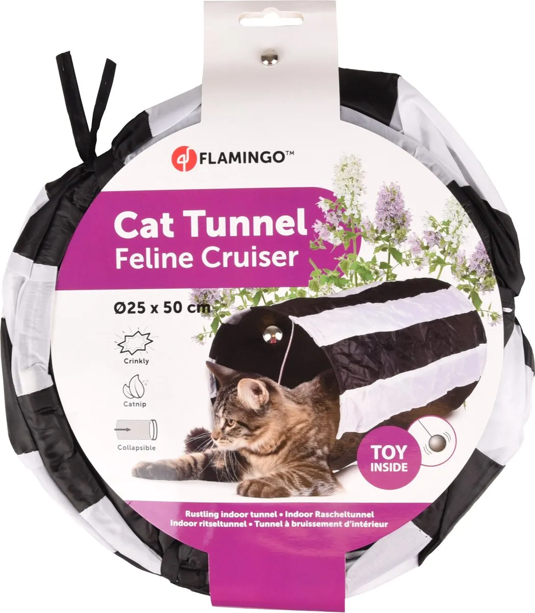 Flamingo Feline Kattentunnel - 50cm x Ø25cm - Meerkleurig