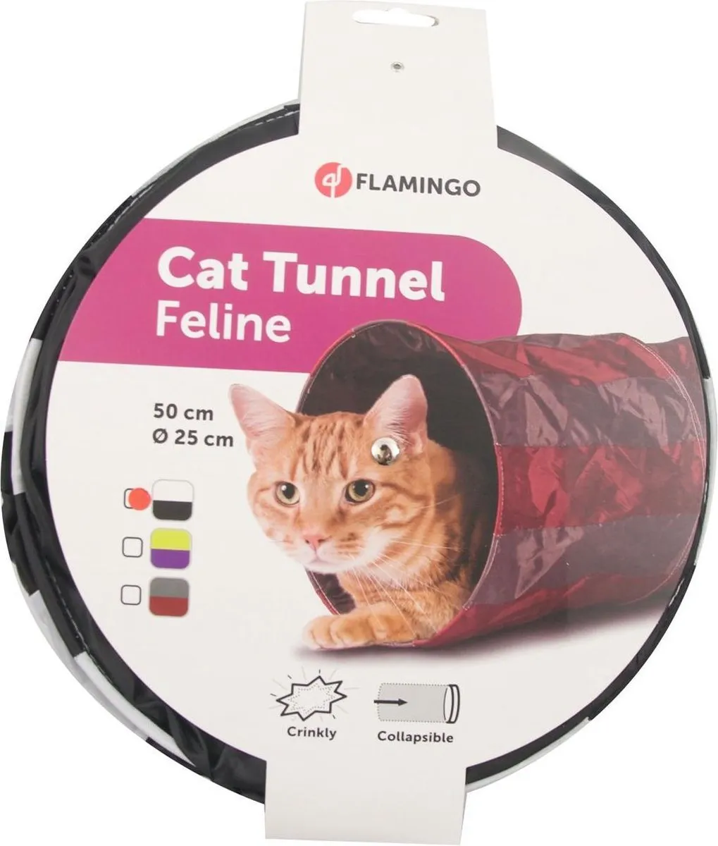 Flamingo Feline Kattentunnel - 50cm x Ø25cm - Meerkleurig