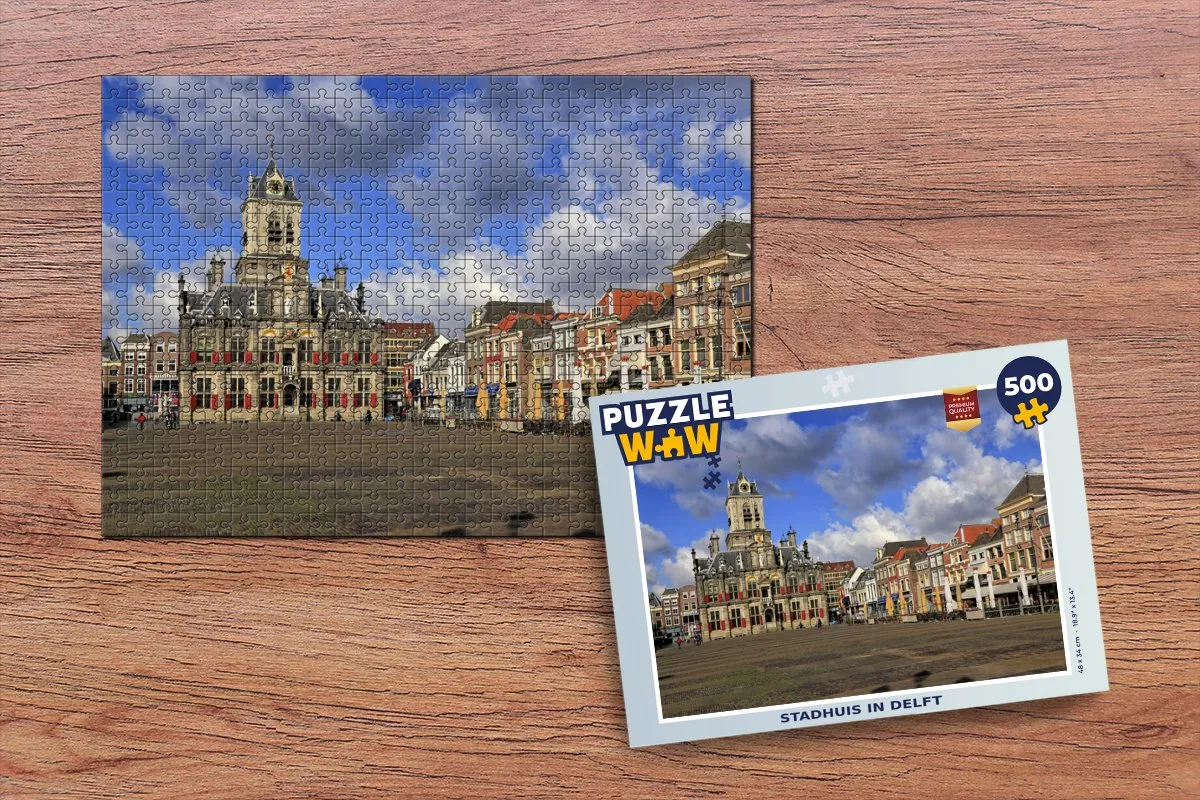 PuzzleWow Huis Lucht Delft Legpuzzel 500 Stuks - Multicolor