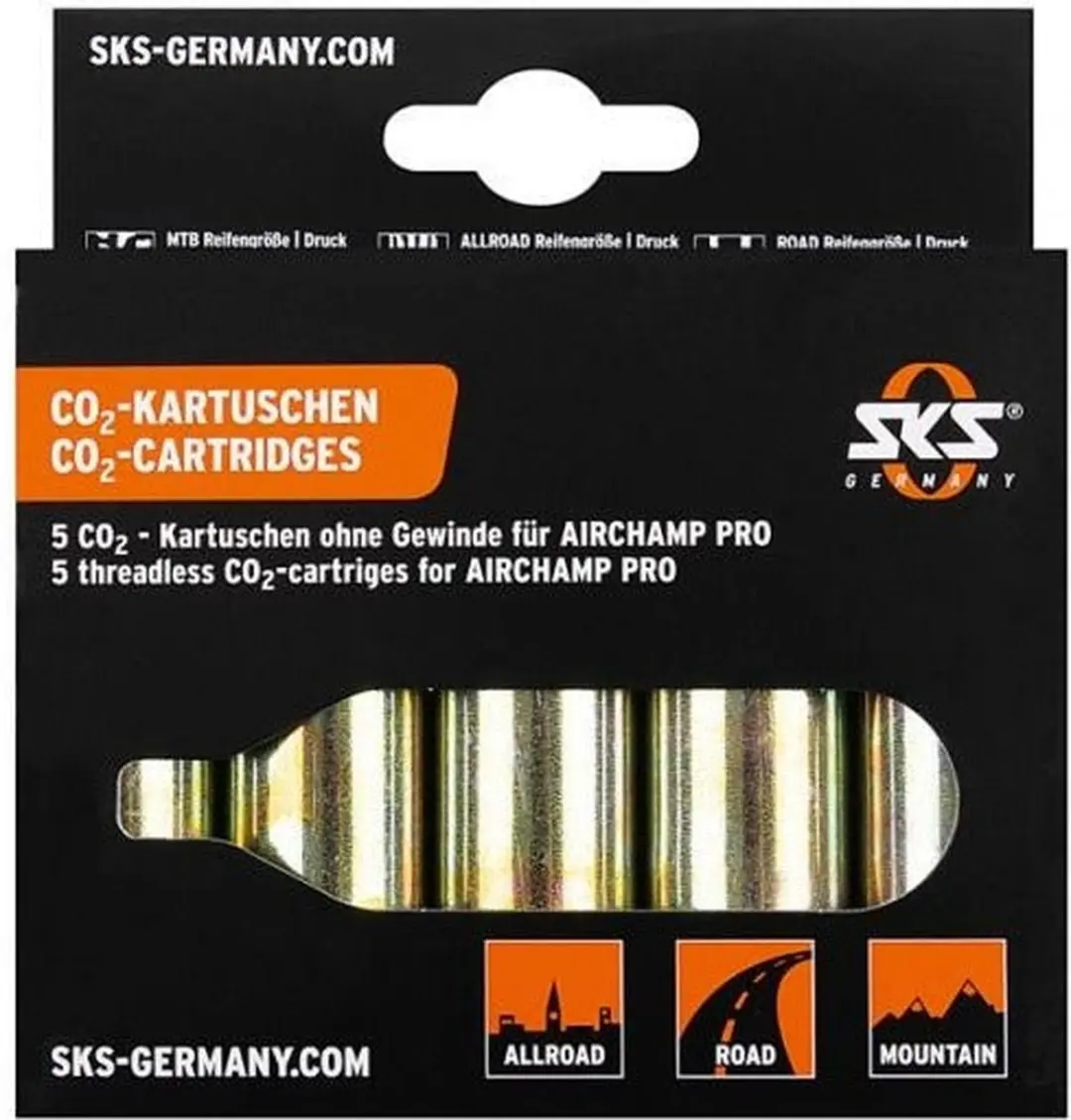 SKS Airchamp Pro CO2 Patroon 16g - 5 stuks - afbeelding 6 van 6