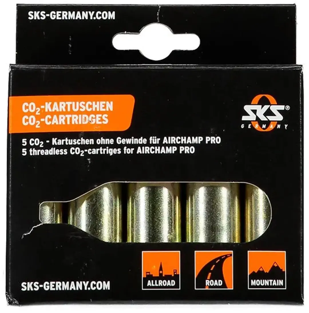 SKS Airchamp Pro CO2 Patroon 16g - 5 stuks - afbeelding 2 van 6