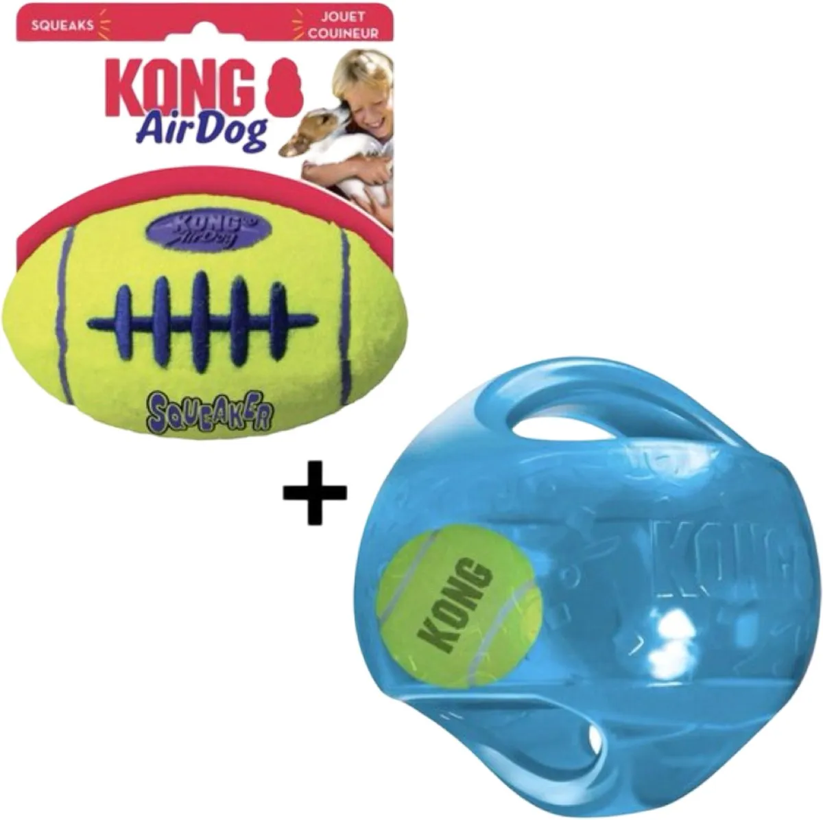 KONG Jumbler Ball Assorti + Airdog Football