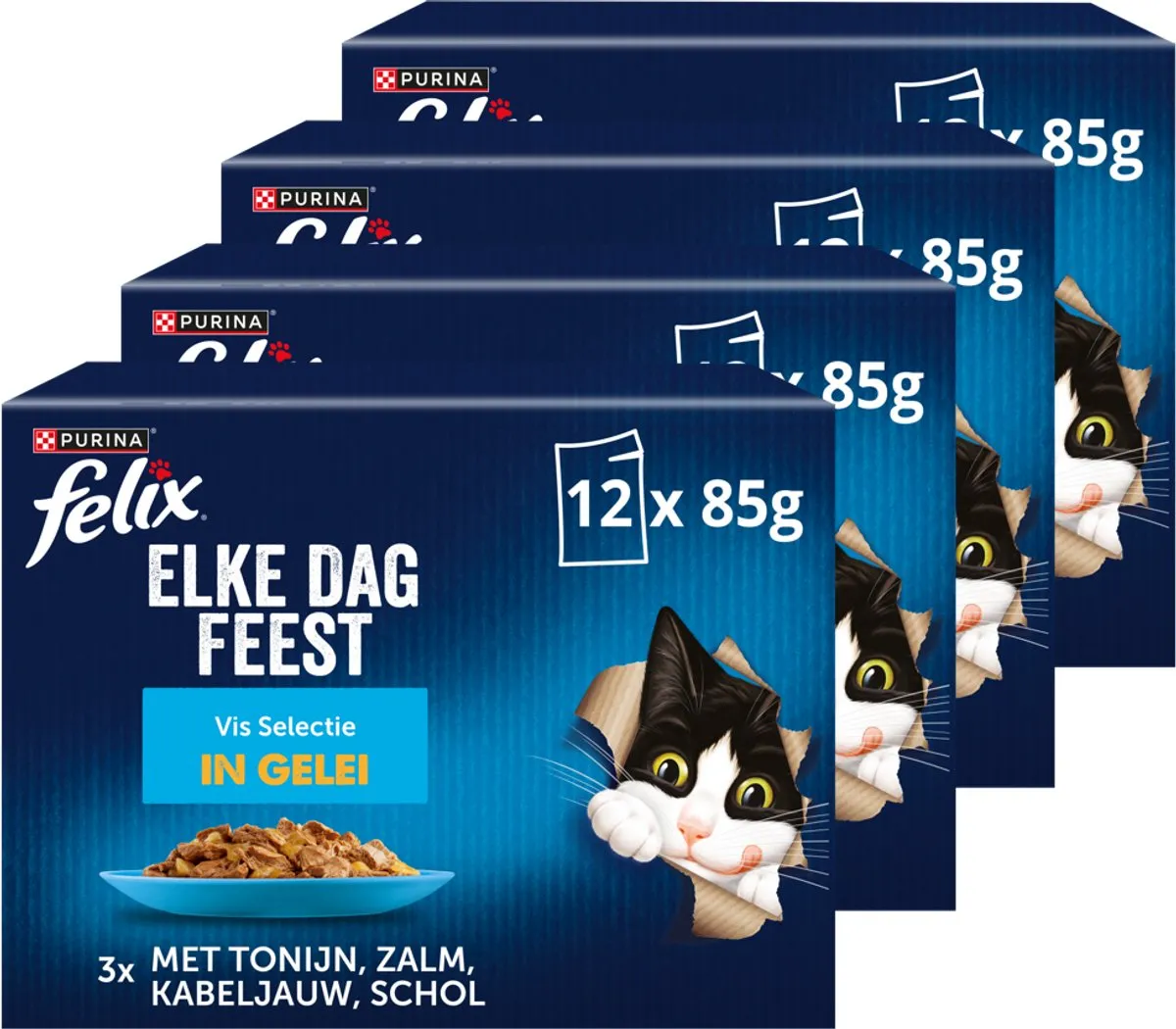 Felix Elke Dag Feest Vis Selectie in Gelei - 48x85g