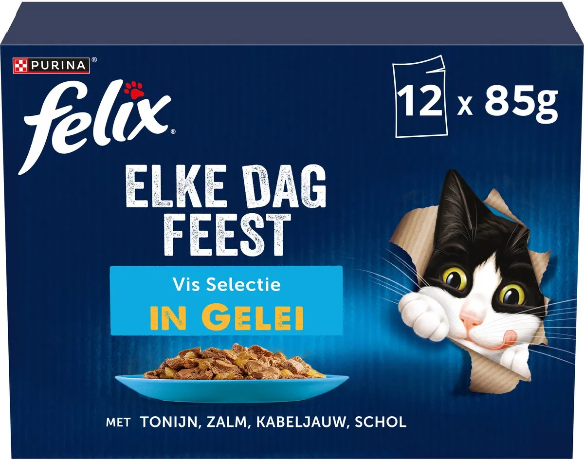 Felix Elke Dag Feest Vis Selectie in Gelei - 48x85g