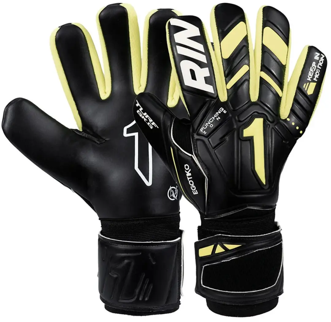 Rinat Egotiko Turf Keepershandschoenen 5 - Zwart/Geel - afbeelding 6 van 6
