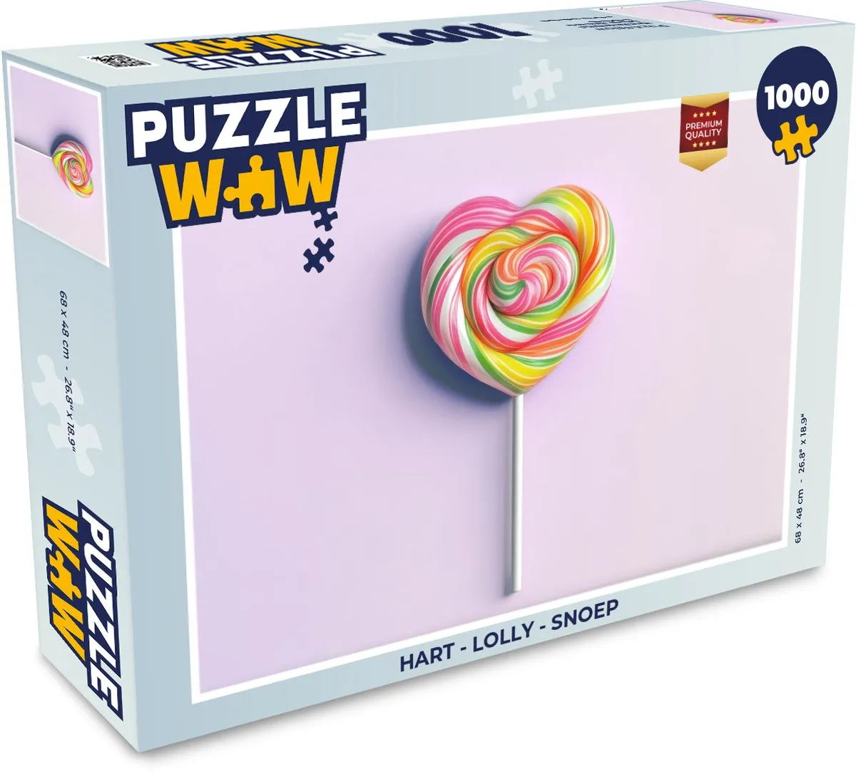 PuzzleWow Hart Lolly Legpuzzel 1000 Stuks - Roze