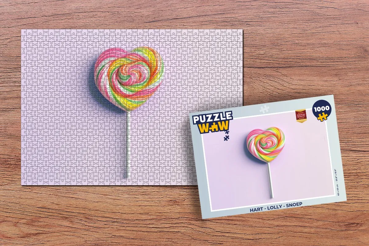 PuzzleWow Hart Lolly Legpuzzel 1000 Stuks - Roze