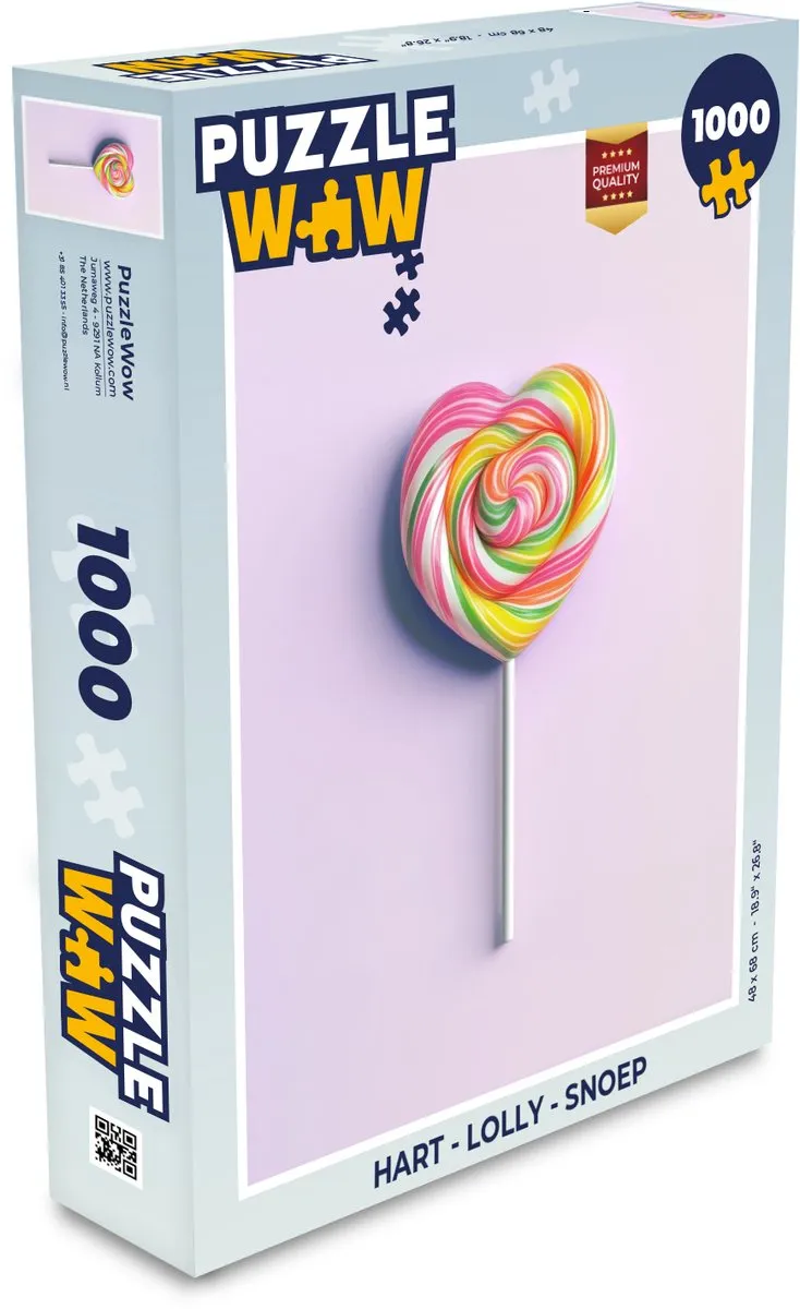 PuzzleWow Hart Lolly Legpuzzel 1000 Stuks