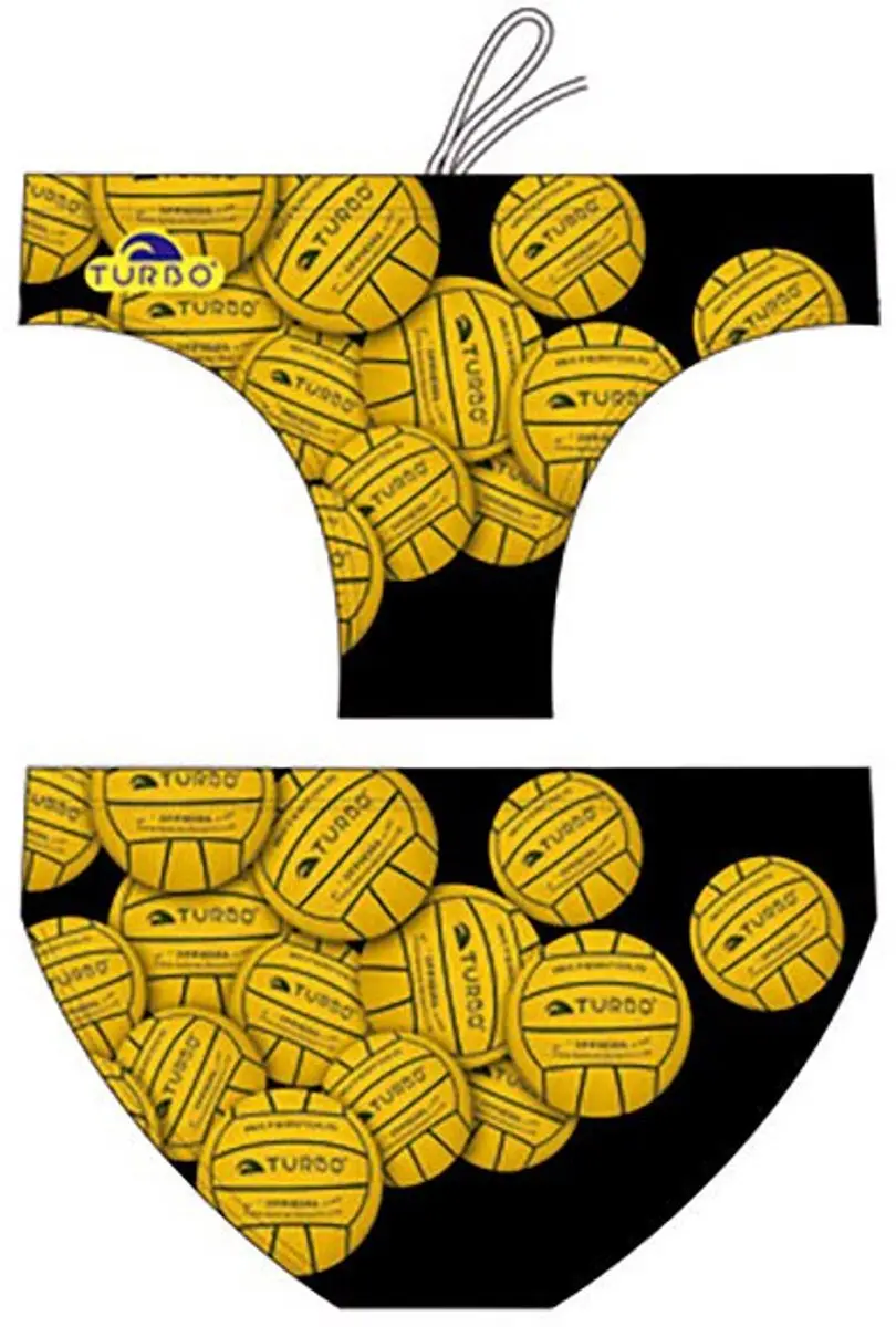 Turbo Balls Waterpolo Zwemslip Geel,Zwart 7-8 Years Jongen