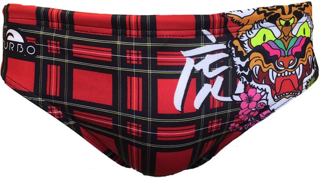 Turbo Tartan Tiger Zwemslip Rood L Man