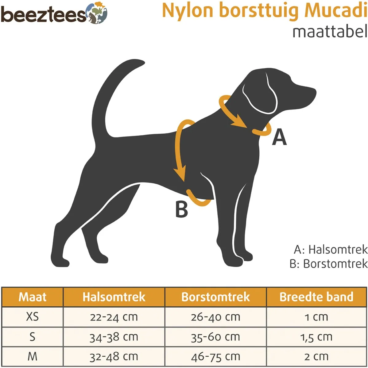 Beeztees Mucadi Nylon Borsttuig 20mm - 45-70cm