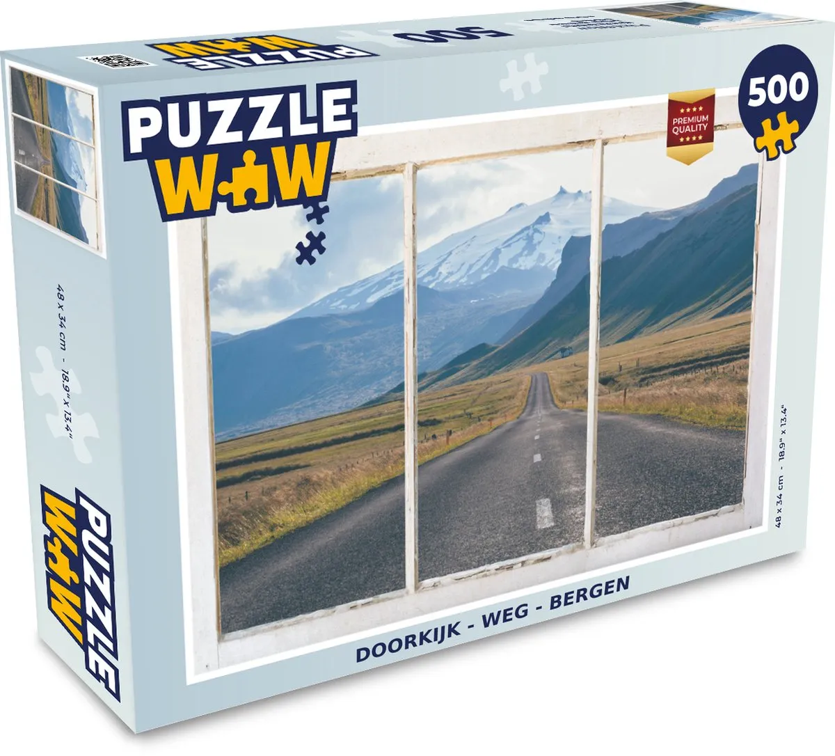 PuzzleWow Doorkijk Weg Berg Legpuzzel 500 Stuks