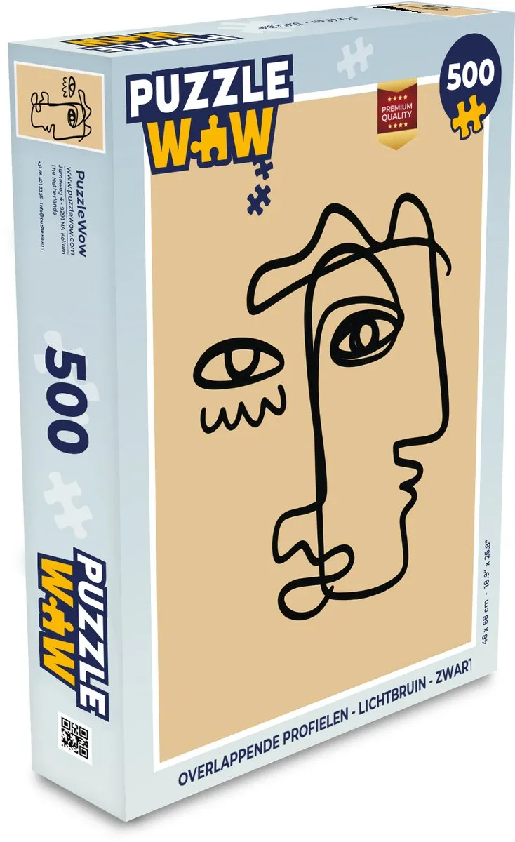 PuzzleWow Overlappende Profielen Legpuzzel 500 Stuks