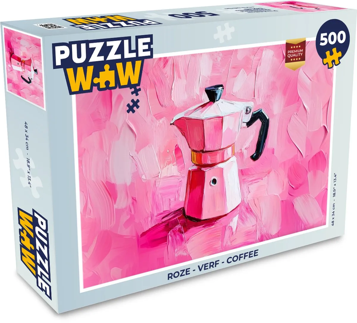 PuzzleWow Koffie Roze Legpuzzel 500 Stuks