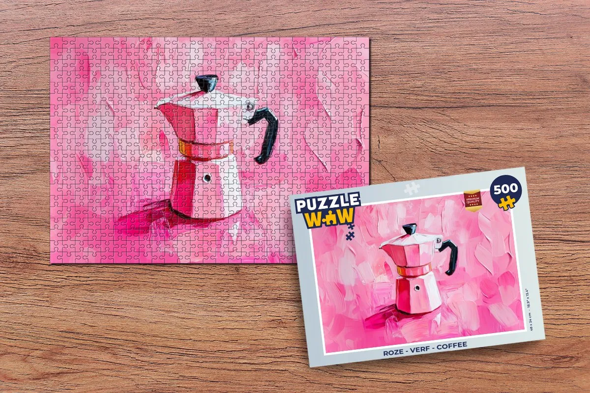 PuzzleWow Koffie Roze Legpuzzel 500 Stuks - 8721375321324