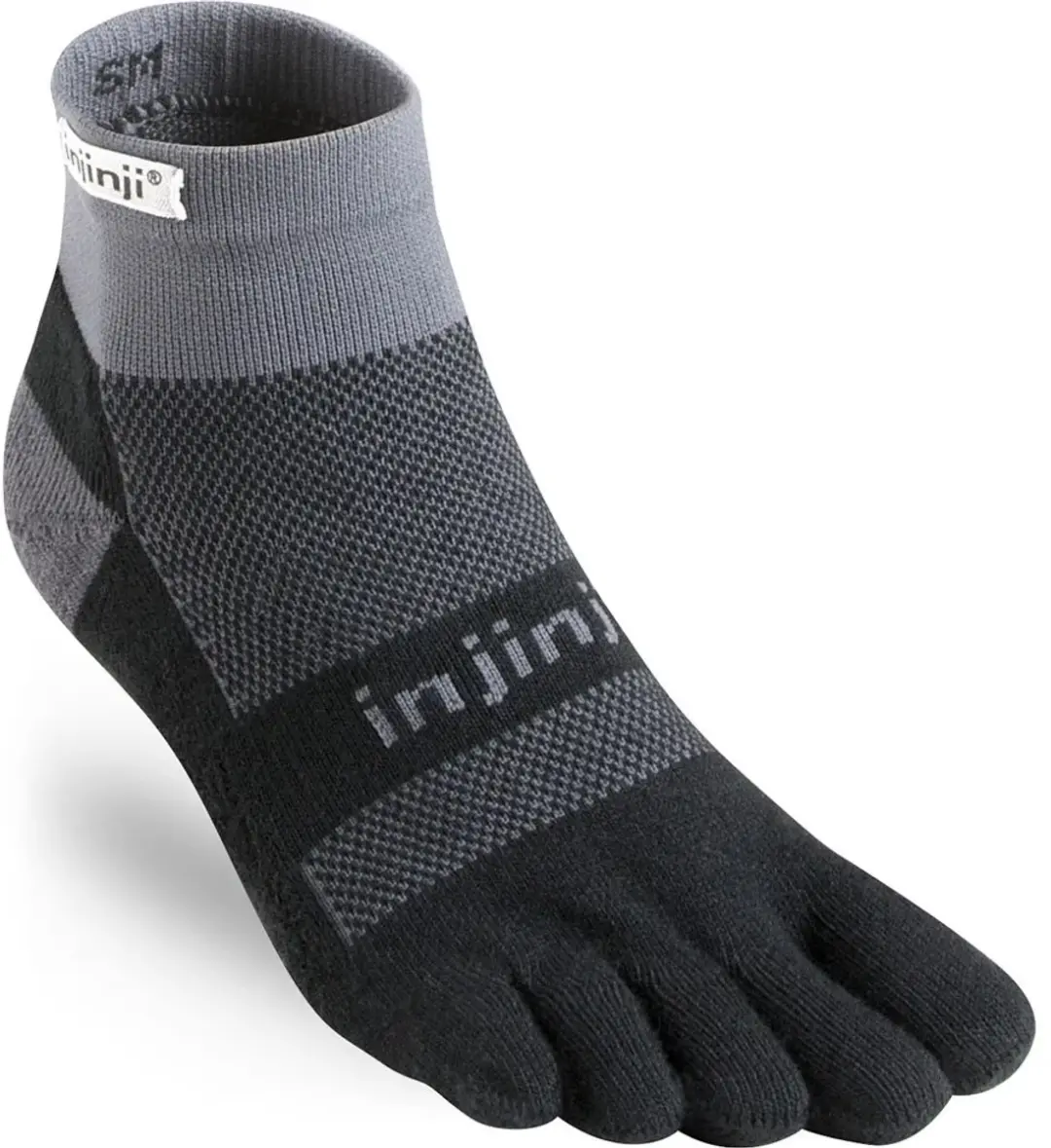 Injinji Midweight Mini-Crew Sokken - Zwart/Grijs - afbeelding 2 van 6