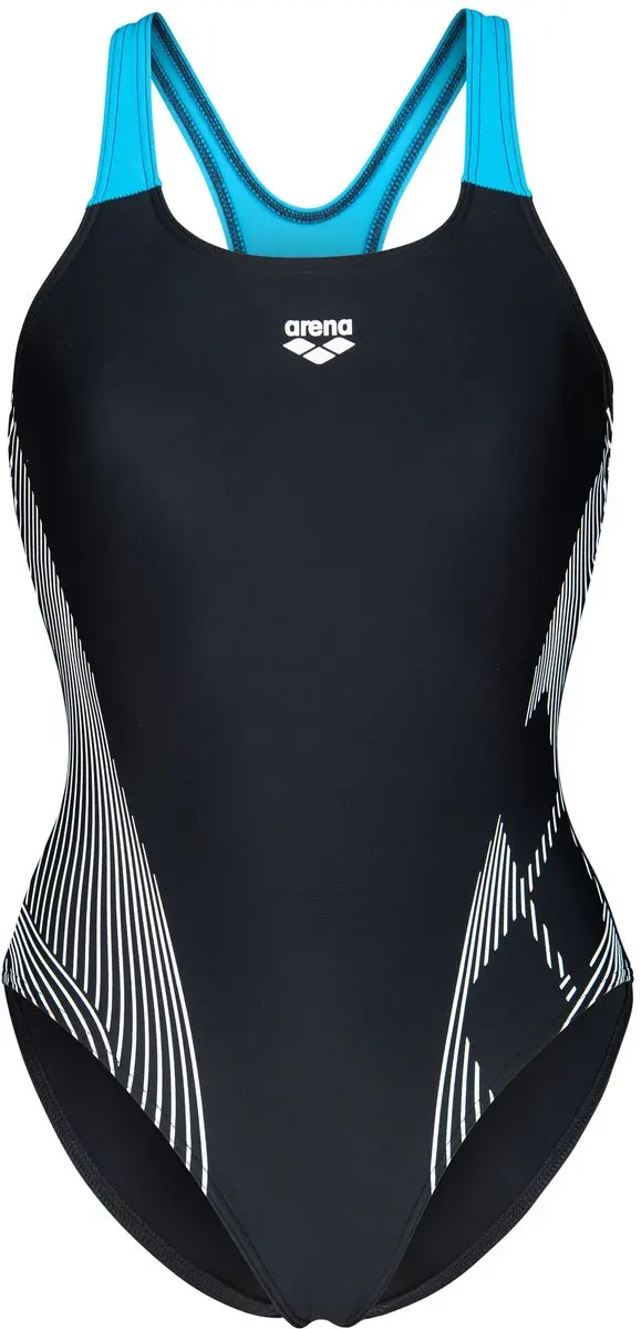 Arena Dames Badpak Lily Swim Pro Back L Zwart Turquoise
