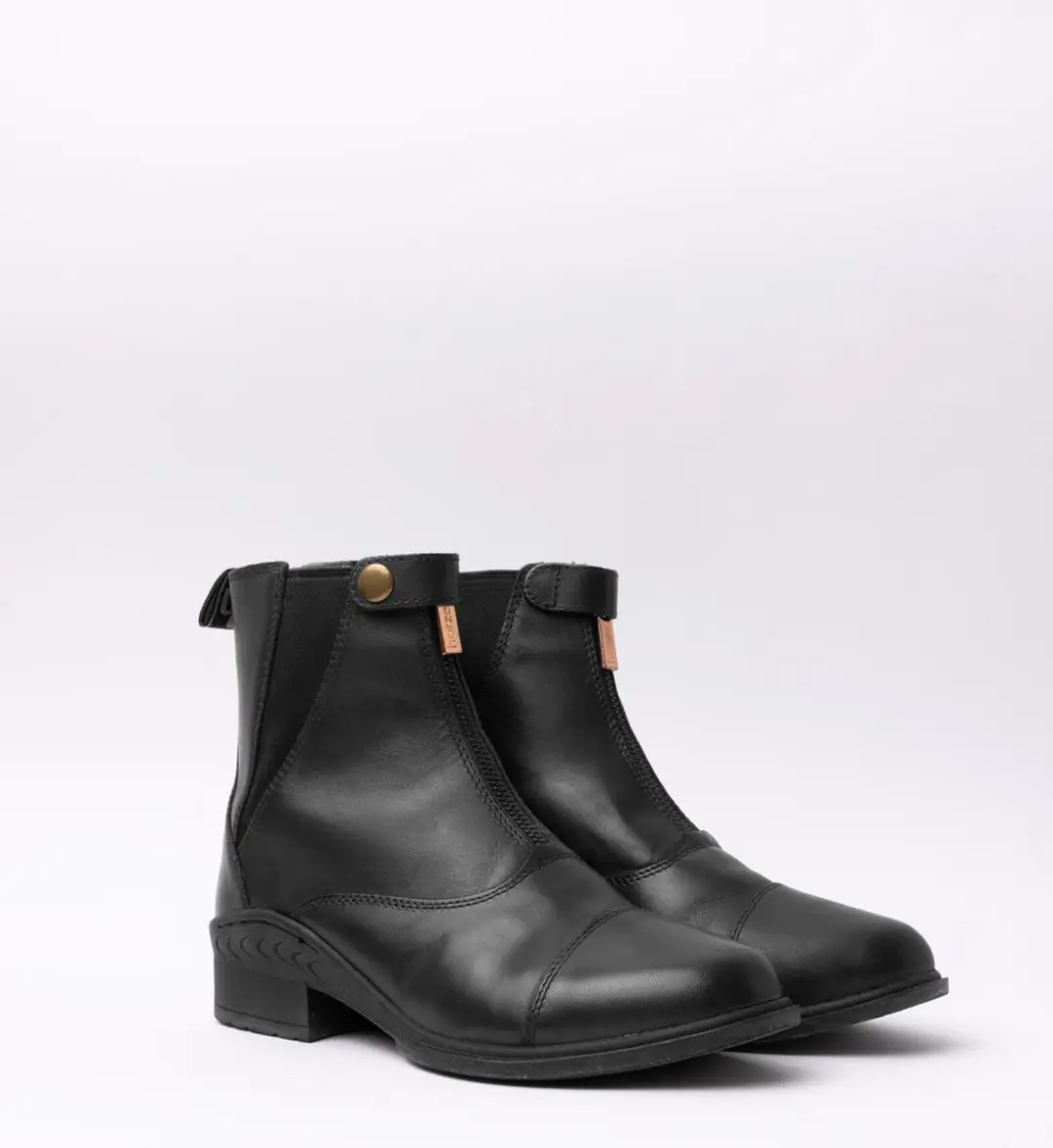 Horze Rose Lederen Jodphurs met Rits Vooraan, Black, 37
