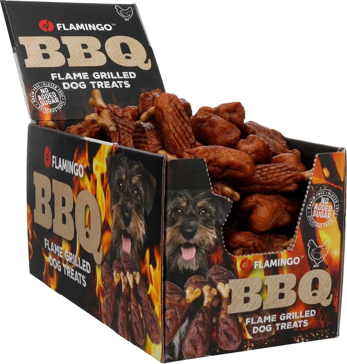 Flamingo BBQ Drumstick Hondensnack 2kg - Kip, Erwtenzetmeel & Zoete Aardappelmeel