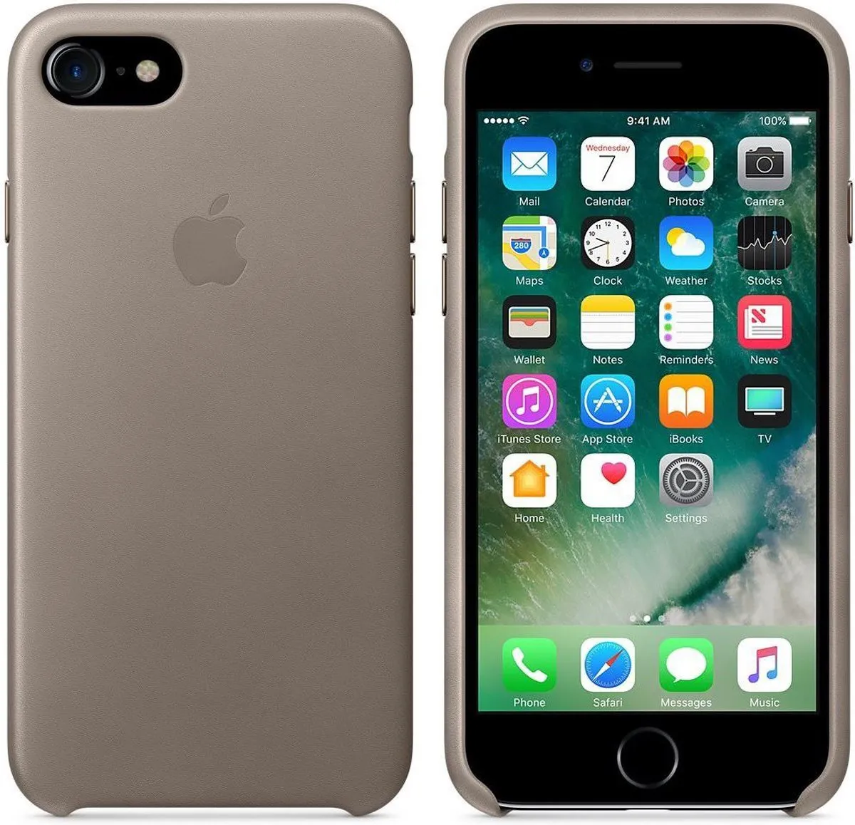 Apple Leren Hoesje MQH62ZM/A - Taupe