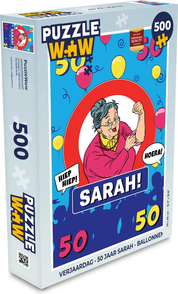 PuzzleWow Verjaardag Sarah Puzzel 500 Stuks