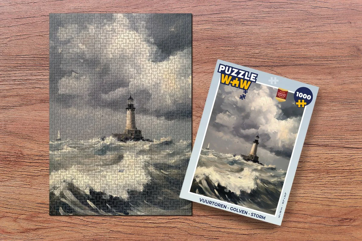 PuzzleWow Vuurtoren - Golven Legpuzzel 1000 Stuks