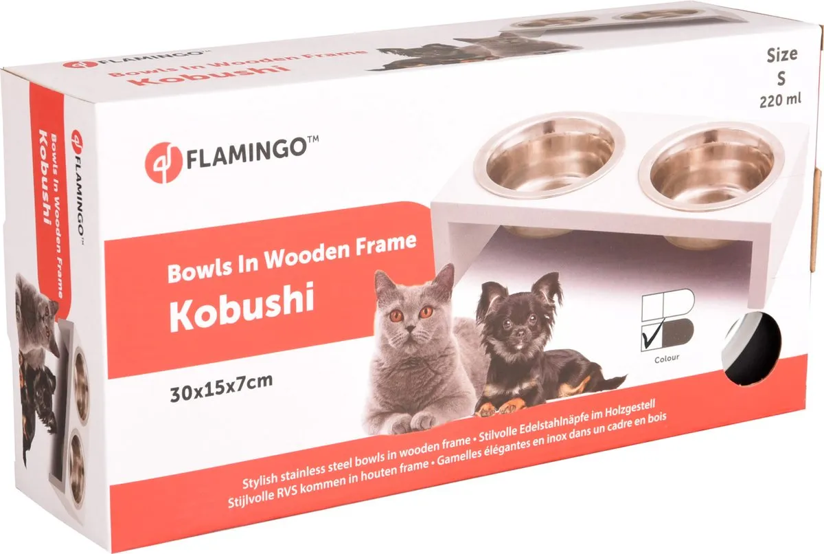 Flamingo Kobushi Twin Voerbak - Antraciet - 2x220ml