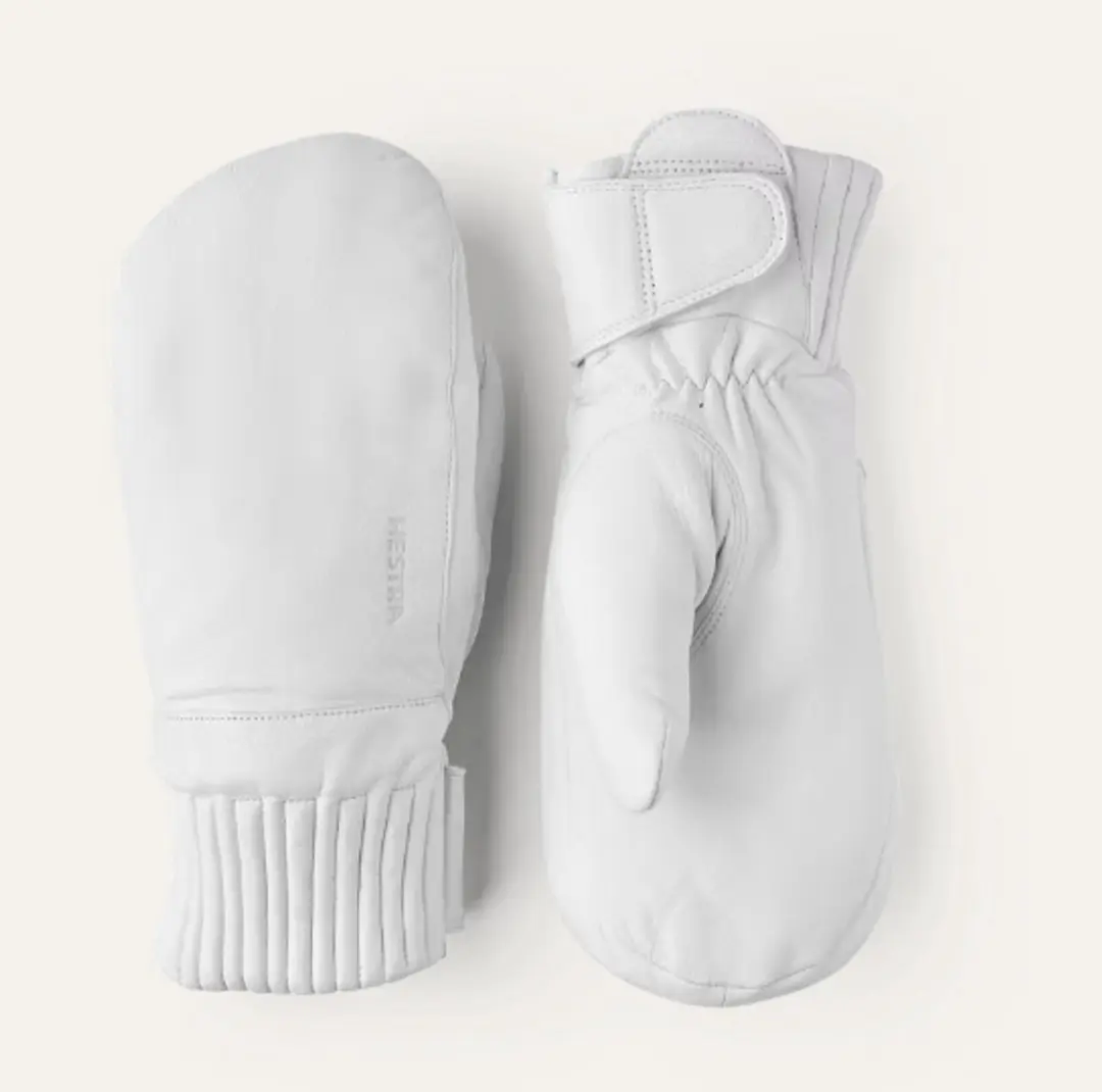 HESTRA IDRE WOOL MITT White-7